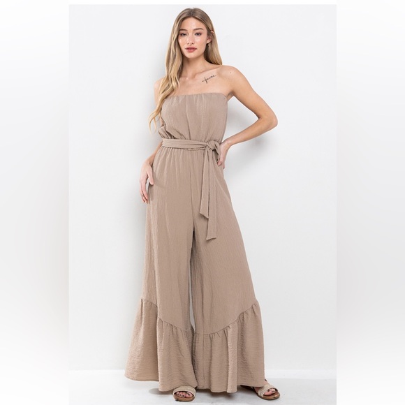 Off Shoulder Wide Leg Jumpsuit - Picture 3 of 5